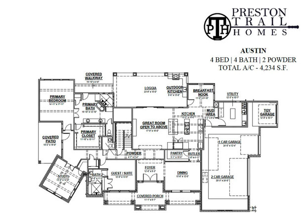 The Austin Floor Plan - Bottom